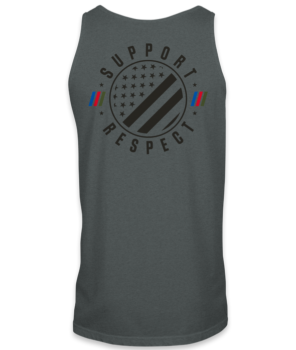 Support & Respect Unisex Tank - Heathered Slate